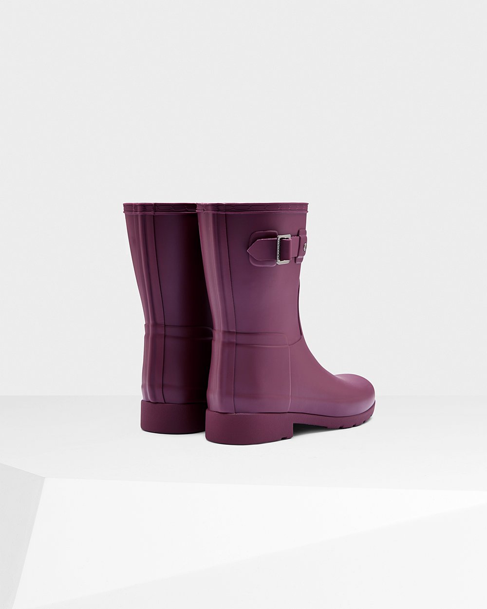 Womens Short Rain Boots - Hunter Refined Slim Fit (73IWOBALD) - Purple